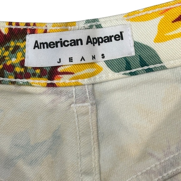 American Apparel Sunflower Printed High Rise Denim Jean Shorts Women’s 28/29 - Picture 7 of 9